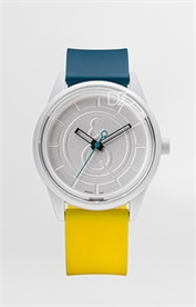 Q&Q高透亚克力镜面白色表面拼色表带时尚SOLAR光能防水手表